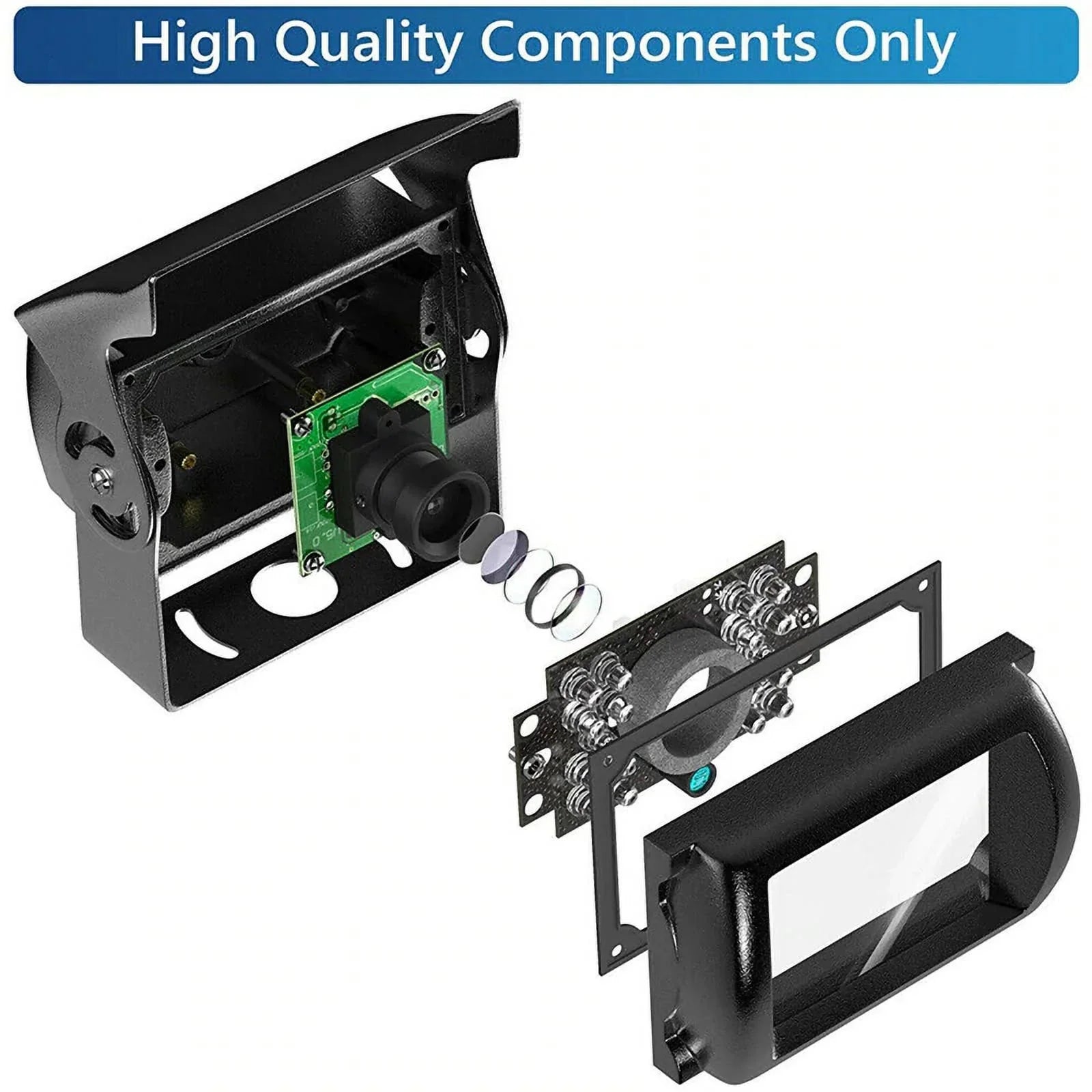12V/24V parking system 7inch TFT LCD Car Monitor IR with 18 LED camera Bus RV Car Van Truck reverse Night Vision+32 feet cable