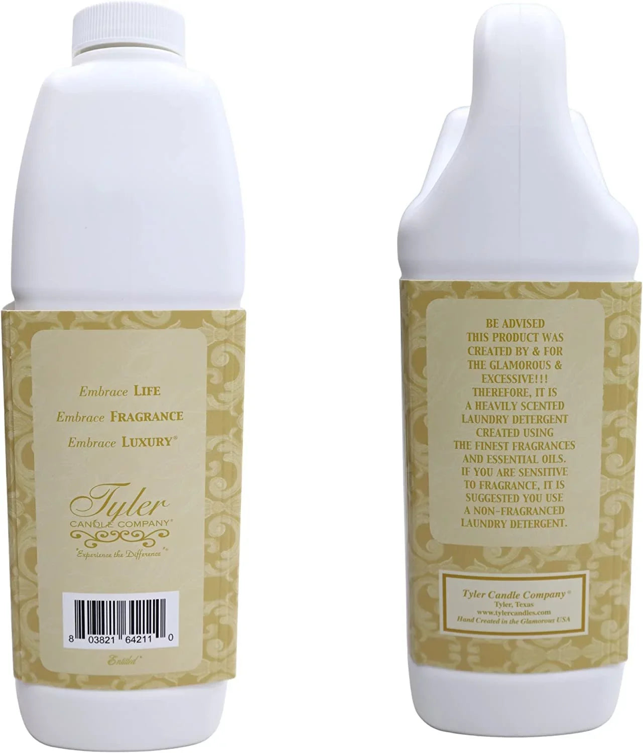 Tyler Candle Company Glamorous Wash Diva Fine Laundry Liquid Detergent - Liquid Laundry Detergent Designed Clothing - Hand and Machine Washable - 3.78L 1Gal Container