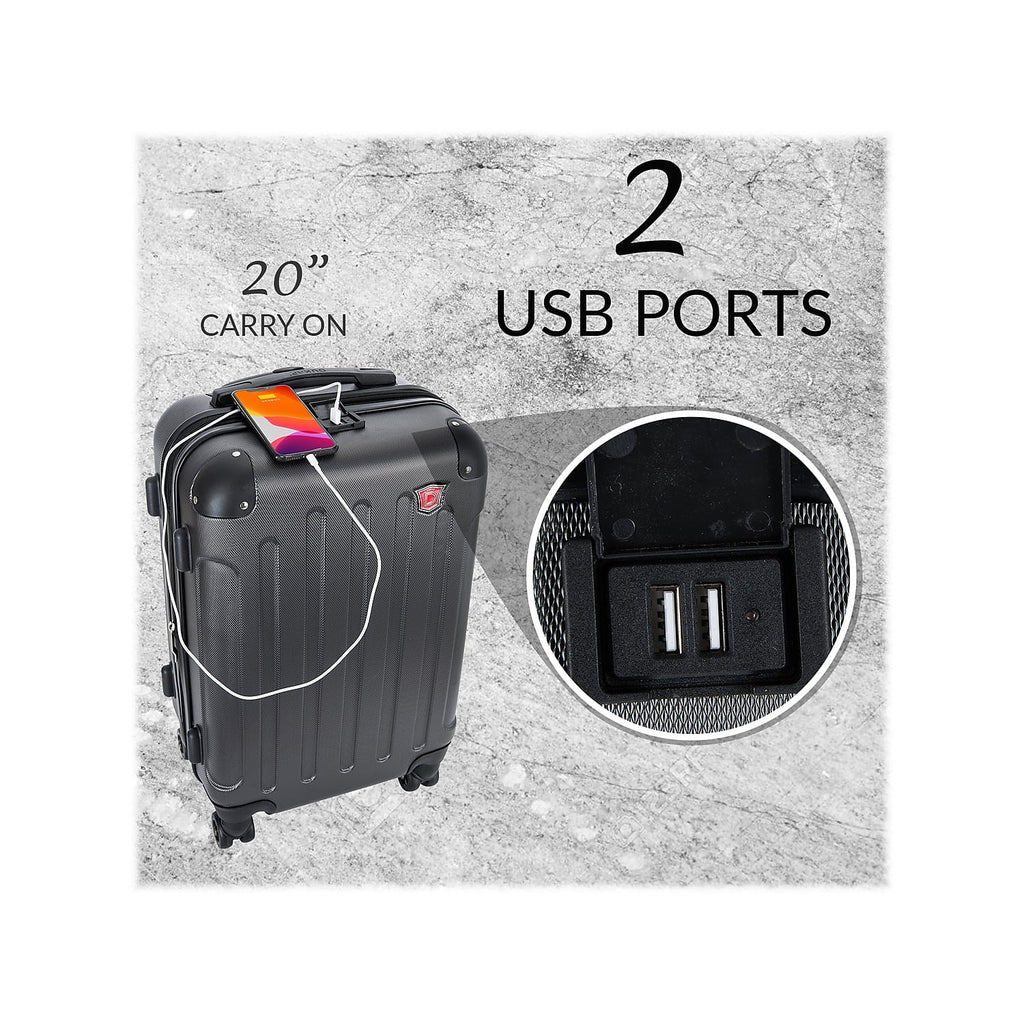 DUKAP Intely 2-Piece Plastic Luggage Set Blue (DKINT0SM-BLU)