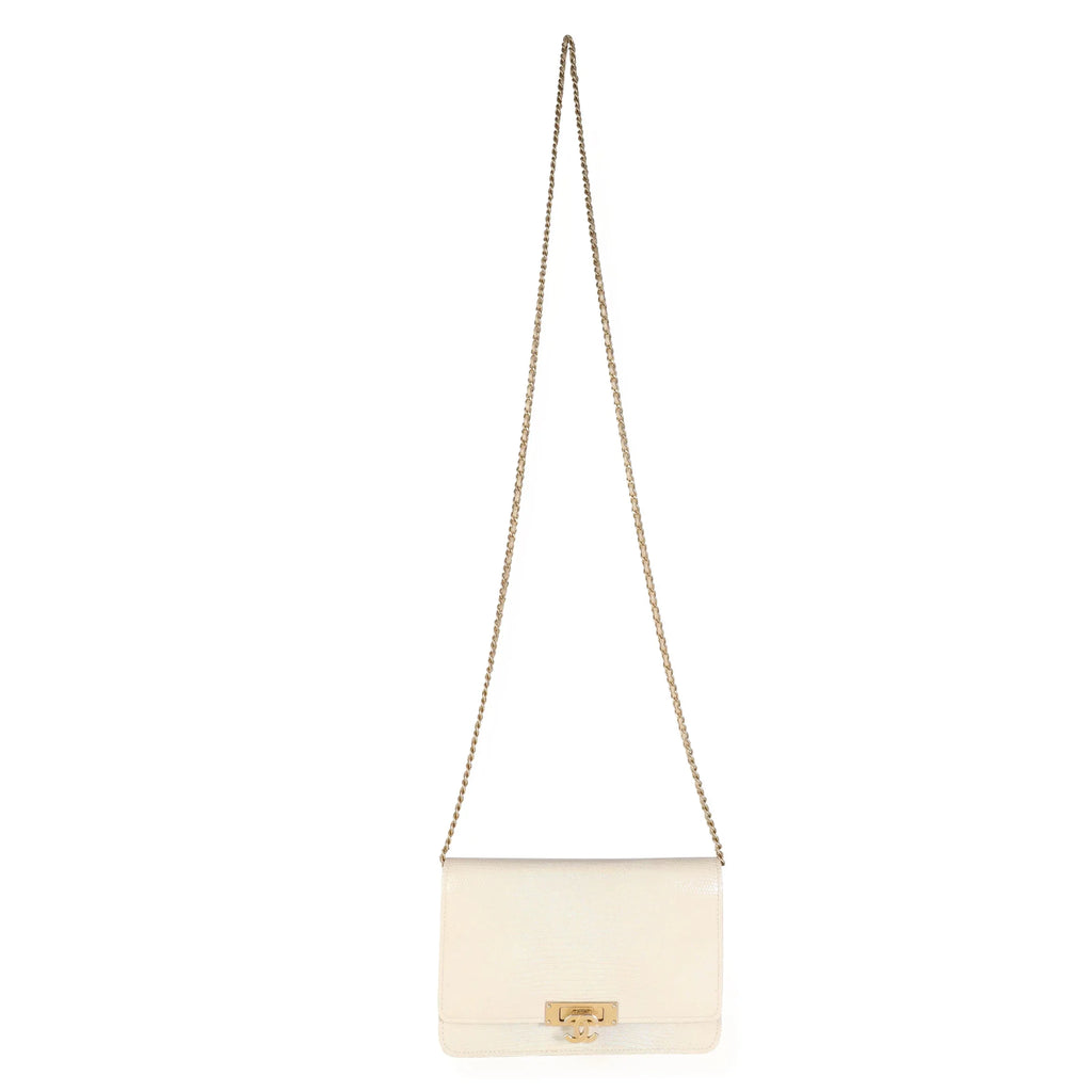 Chanel Gold Metallic Lizard Golden Class Wallet on Chain Pre-Owned