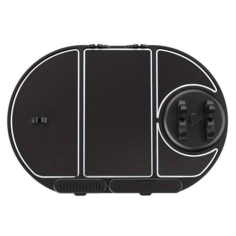 4-in-1 Non-Slip Car Phone Holder and Dashboard Organizer with Anti-Slip Sticky Mat - Multifunctional and Convenient