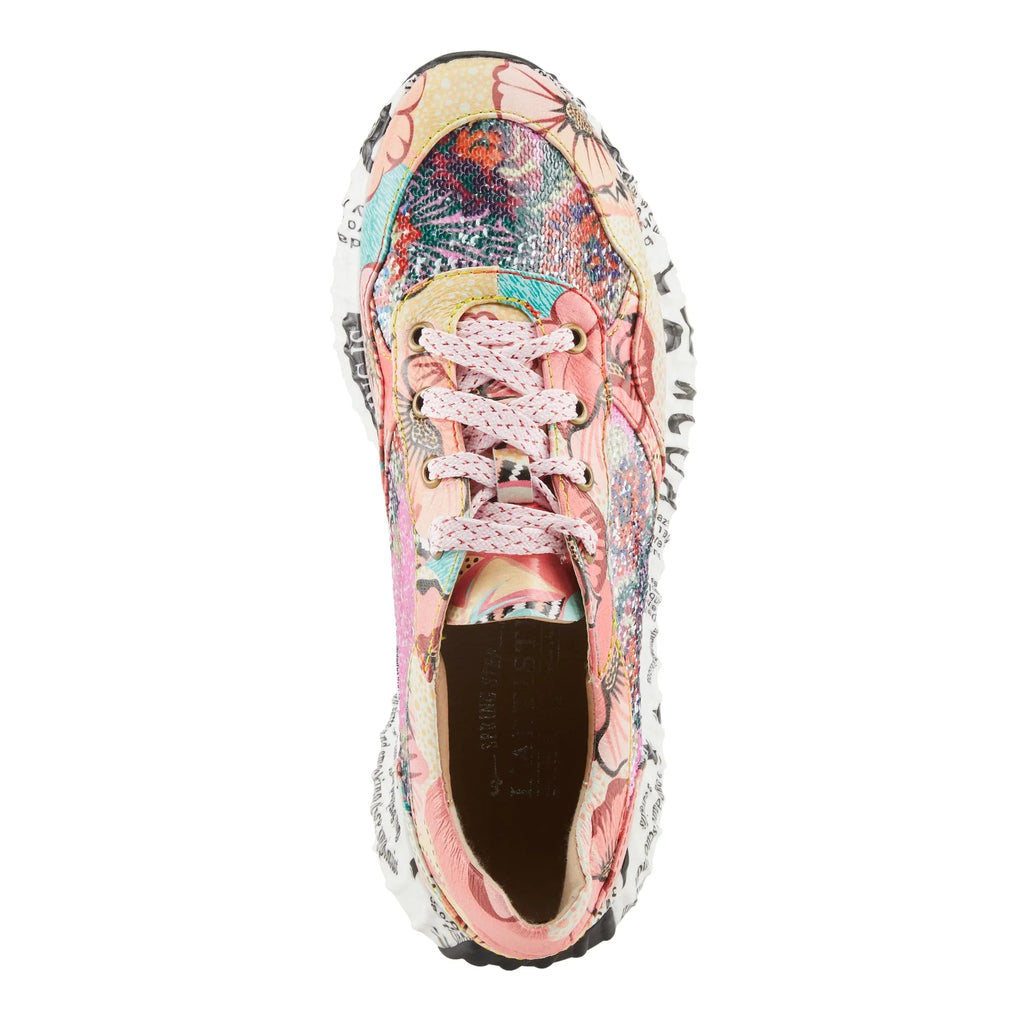 Spring Step L'Artiste Women's Cabaret Sequin Leather Fashion Sneakers - Stylish Comt with a Sparkling Touch Pink Multi EU 35 / US 5