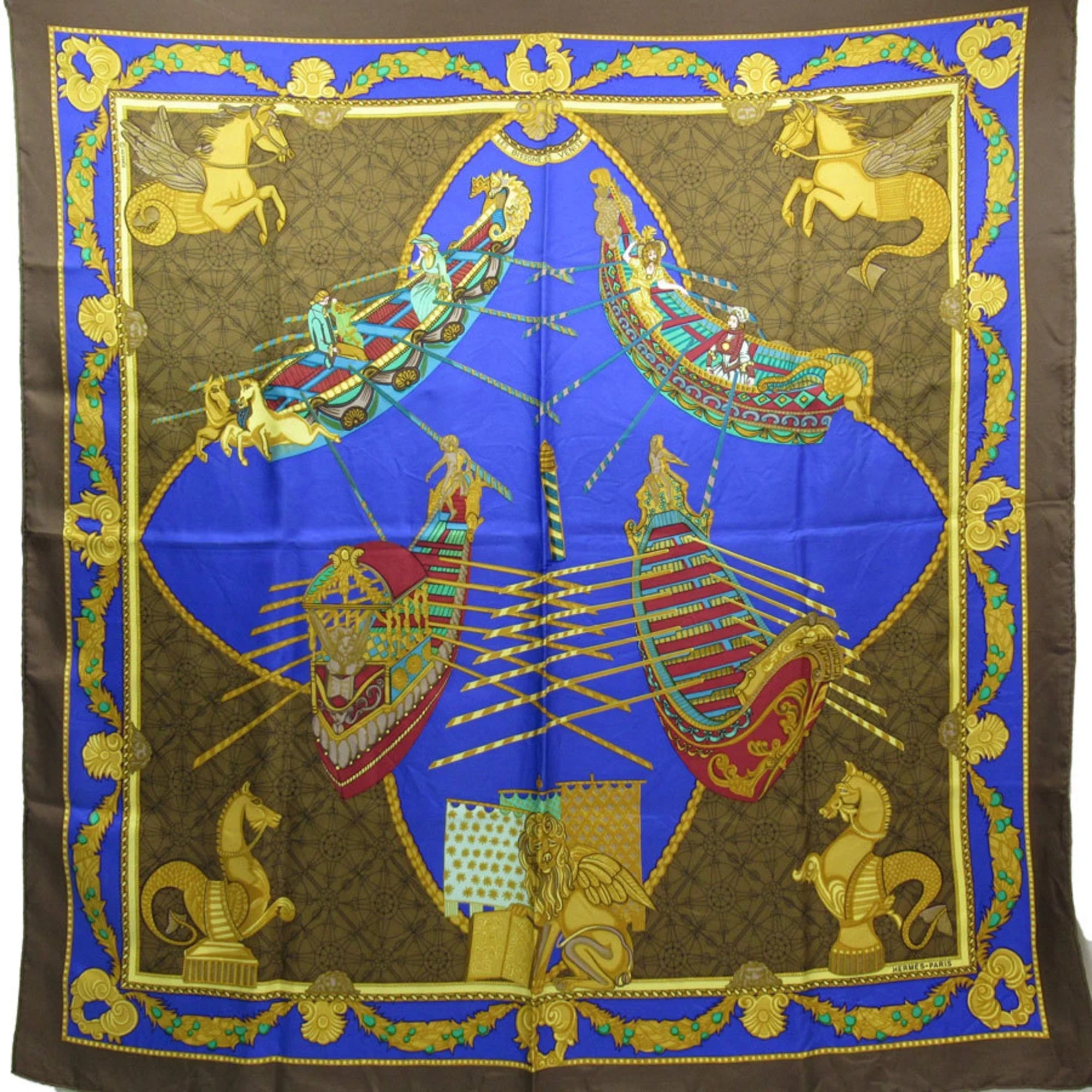 Pre-Owned HERMES Scarf Muffler Carre90 Silk Multicolor Women's (Good)