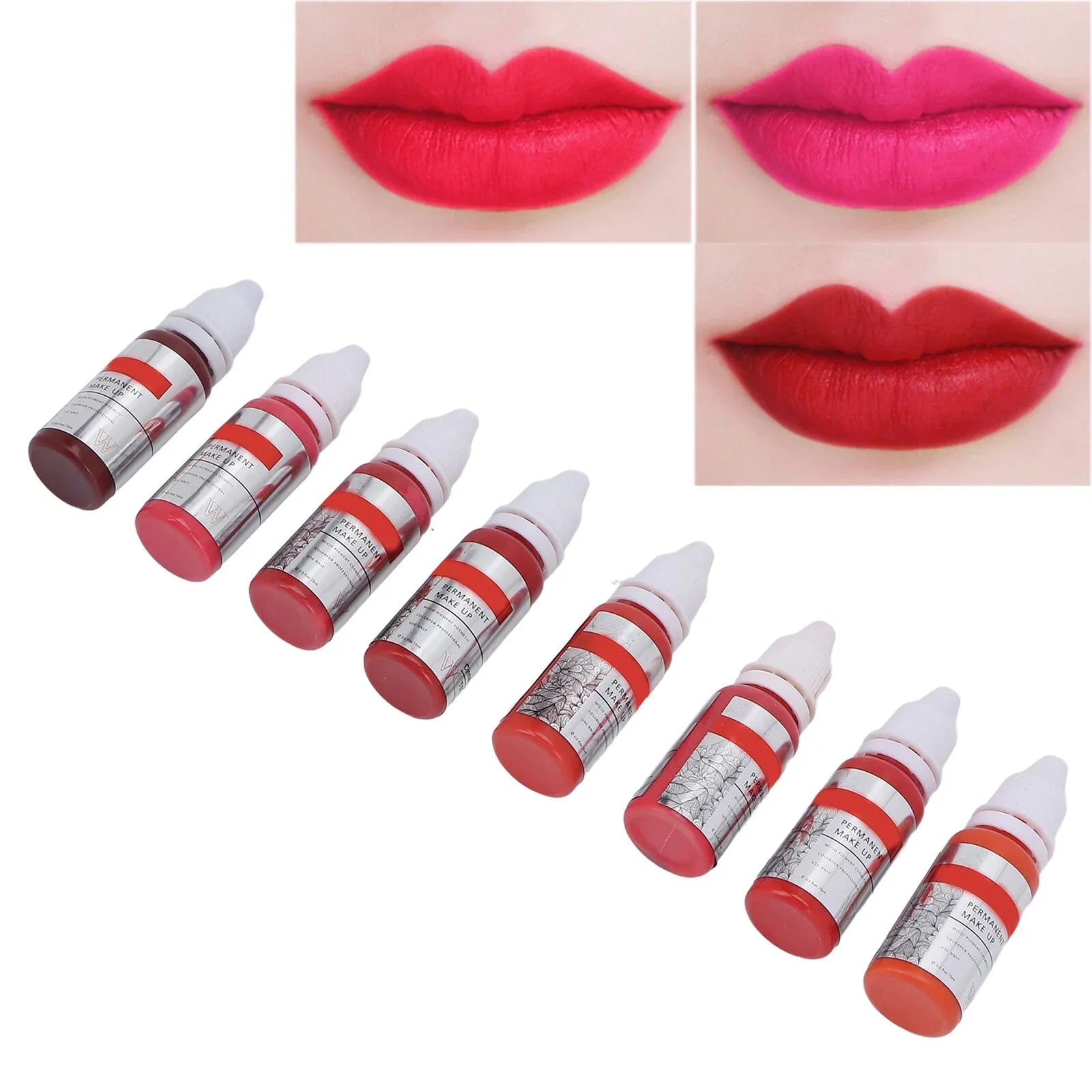 120ml Makeup Tattoo Ink Semi Permanent Lip Microblading Pigment Color 8pcs