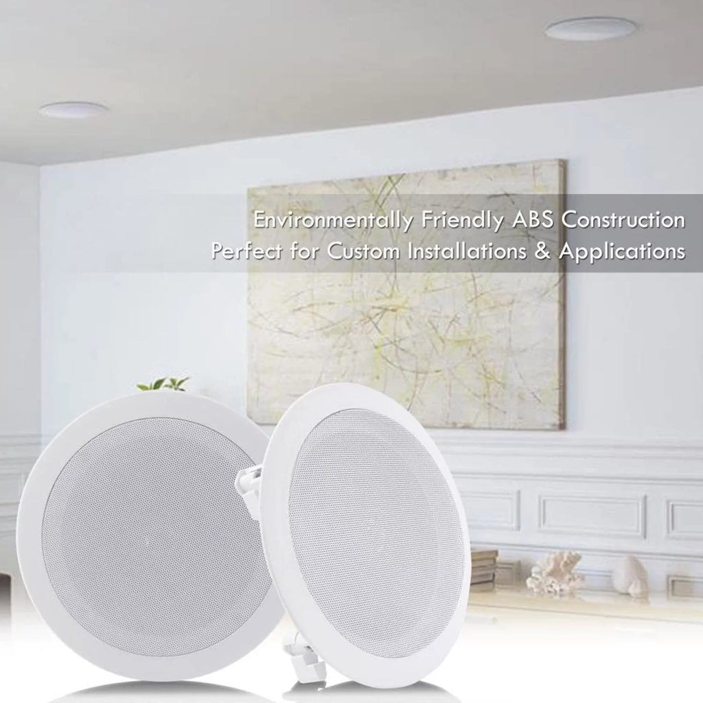 Pyle PDIC1661RD 6.5 Inch 200 Watt In Ceiling Wall 2 Way Speaker System (4 Pairs)