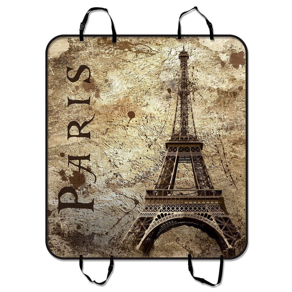 GCKG Paris Eiffel Tower Pet Car Seat Shield Dog Car Seat Mat Hammock Cargo Mat Trunk Mat For Cars Trucks and SUV 54x60 inches