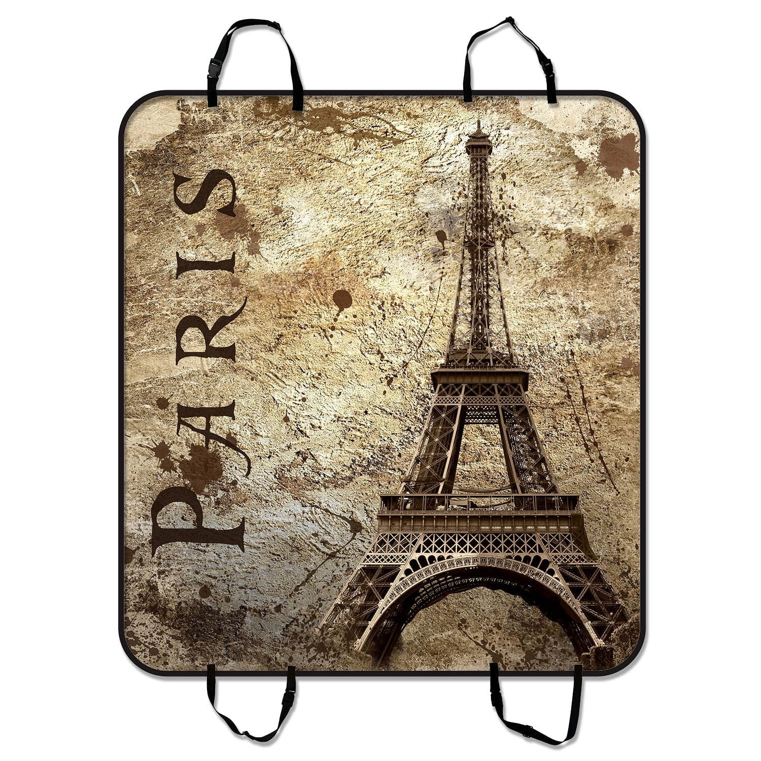 GCKG Paris Eiffel Tower Pet Car Seat Shield Dog Car Seat Mat Hammock Cargo Mat Trunk Mat For Cars Trucks and SUV 54x60 inches