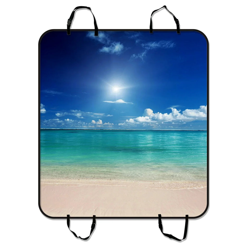 GCKG Tropical Beach Pet Car Seat Wrap Dog Car Seat Mat Hammock Cargo Mat Trunk Mat For Cars Trucks and SUV 54x60 inches