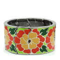 Luxe Jewelry Designs Stainless Steel Flower Designed Women's Stretch Bracelet