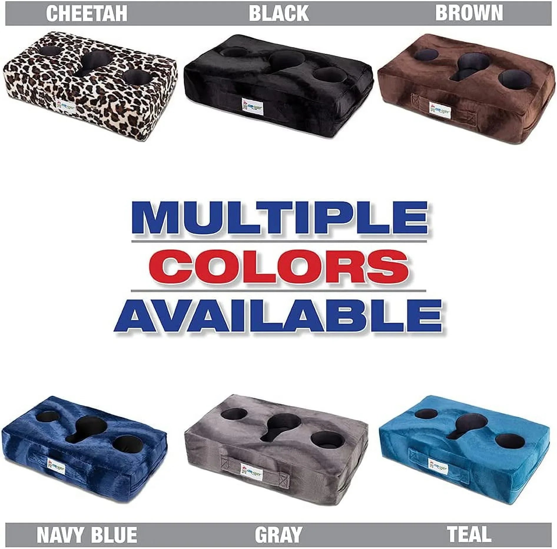 Cup Cozy Pillow (Black Faux Leather) *As Seen on TV*- The World's BEST Cup Holder. Keep drinks close and prevent spills. Use it anywhere-Couch, floor, bed, man cave, car, RV, park, beach and more!