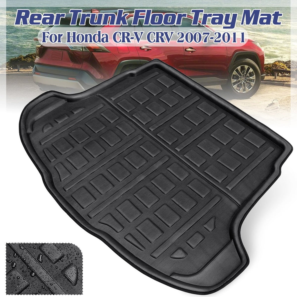 1pcs Cargo Liner Mat Honda CR-V CRV 2007-2011 Boot Rear Trunk Floor Tray Waterproof All , Black