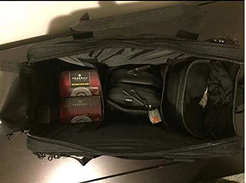 USA GunClub Range Bag with Removable Hook & Loop Dividers, Black, Medium
