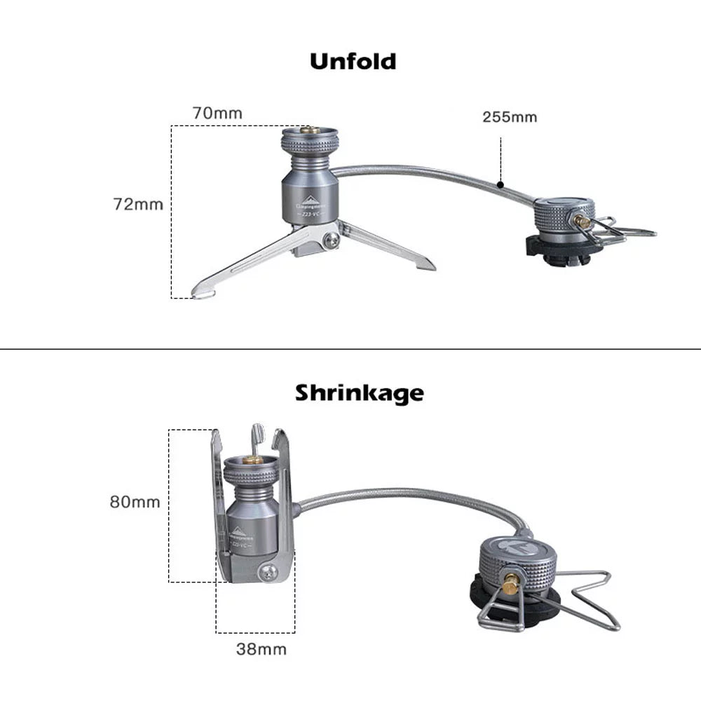 CAMPINGMOON Portable Camping Stove Connector, Tripod Butanes Canister Adapter Cooking Equipment Camping