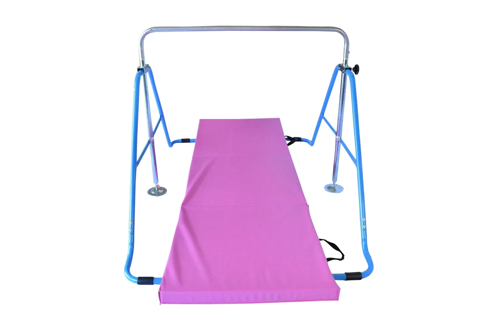 Expandable Gymnastics Kip Bar Gymnastic Training Kip Bar Adjustable Height Horizontal Bar Monkey Bars Folding Climbing Tower Fitness Kids with Mat Blue