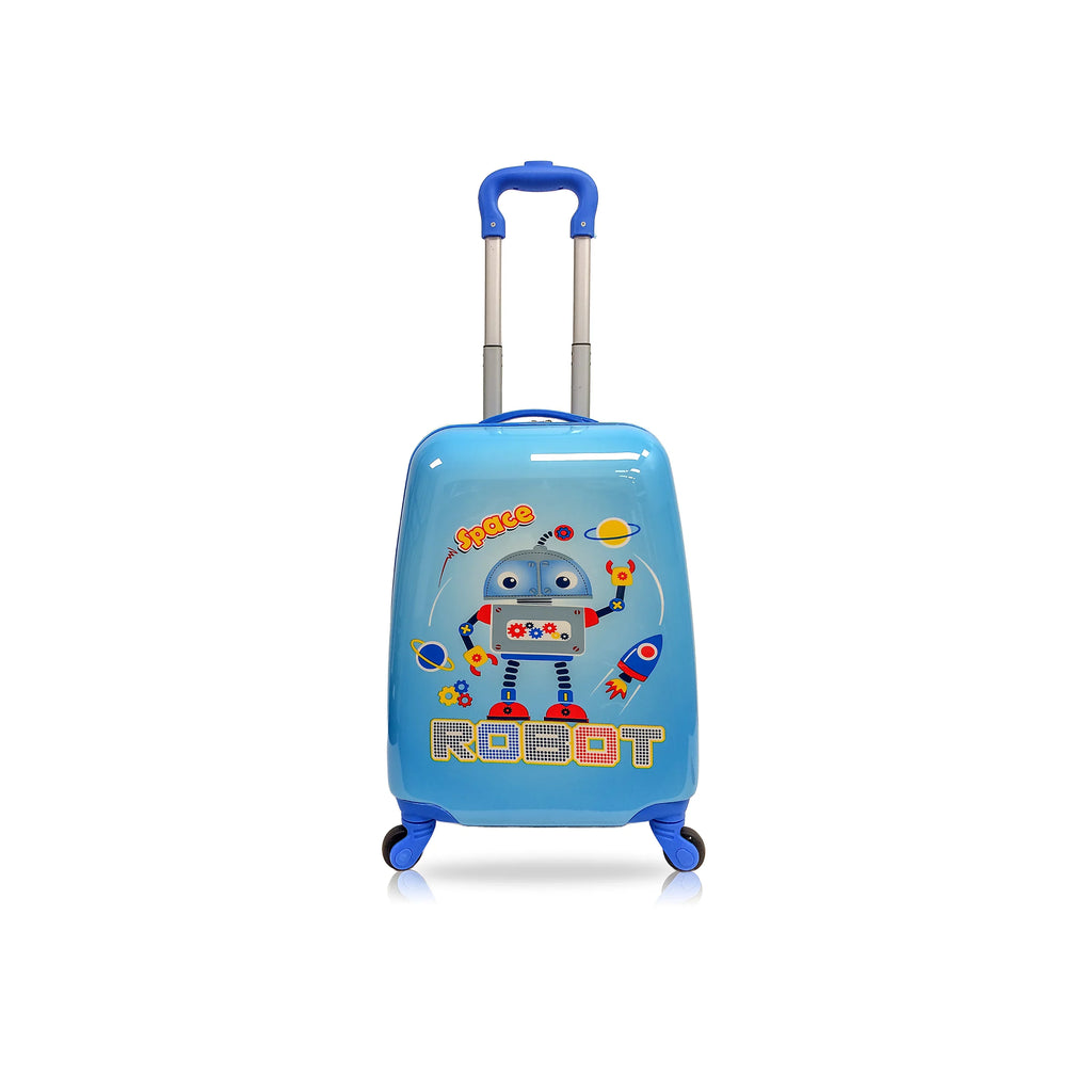 Tucci SPACE-ROBO Hardside Kids 18" Suitcase Kids-Cute Lightweight Kids Luggage with Wheels