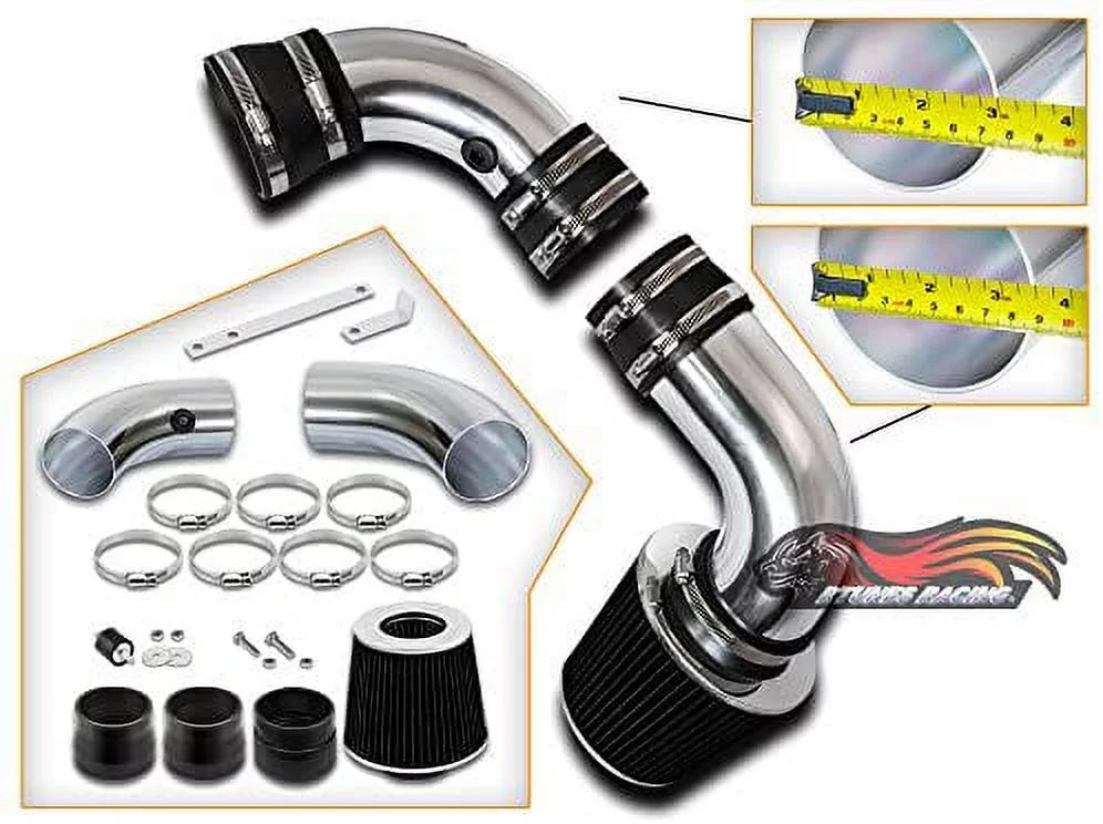 Rtunes Racing Cold Air Intake Kit + Filter Combo BLACK For 96-05 Chevy S10 / Blazer 4.3L / 96-05 GMC Sonoma/Jimmy 4.3L / 97-00 Isuzu Hombre / 96-01 Oldsmobile Bravada 4.3L