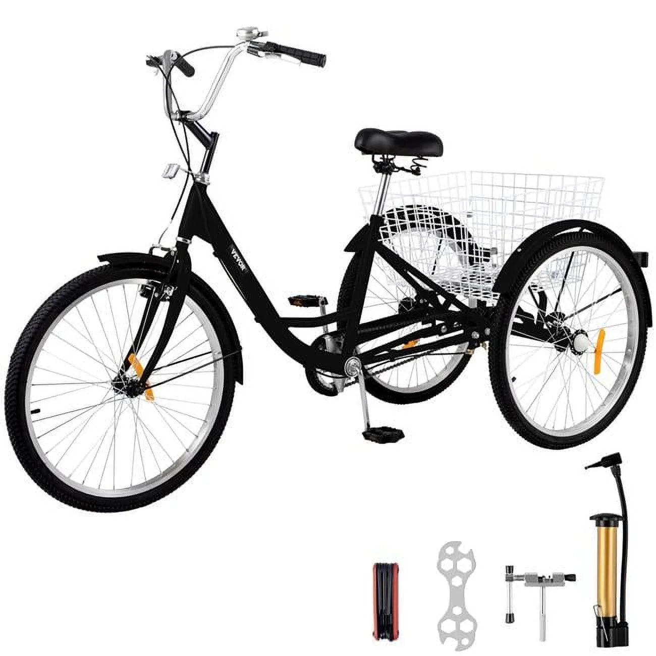 Vevor 20 in. Single Speed Adult Tricycle, Black