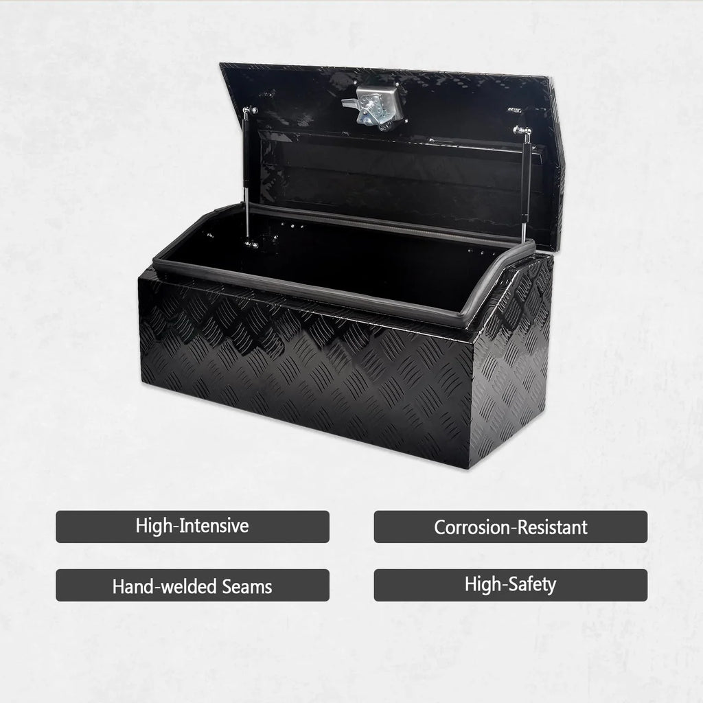 FGJQEFG 30 Inch Aluminum Trailer Tongue Tool Box RV Storage Organizer w/ Lock 30x13.2x13.5 Inch
