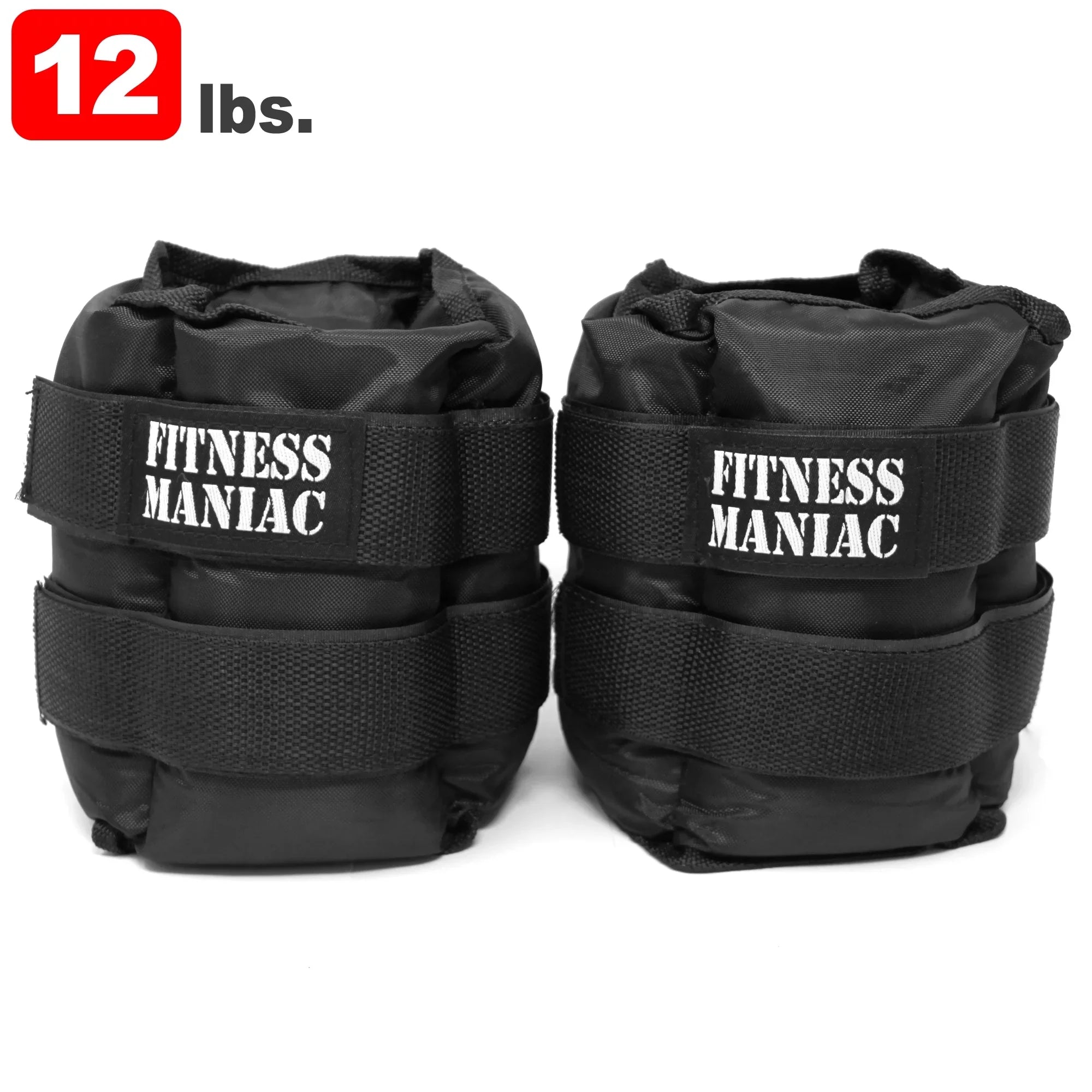 Fitness Maniac Ankle Weights Leg Adjustable Strap Home Gym Strength Training 12 lbs