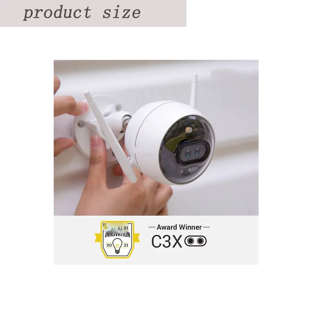 Outdoor Security Camera Dual Lens 1080P, Excellent Color Night Vision, Active Light & Siren Alarm with PIR Motion Detection, Proof, Two-way Talk, the First Dual Lens Security Camera(C3X)