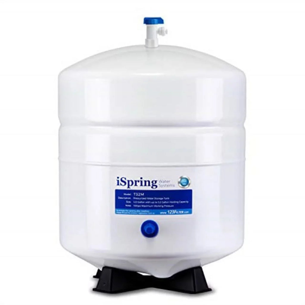 iSpring T32M Pressurized Water Storage Tank with with Ball Valve Reverse Osmosis RO Systems, 4 Gallon