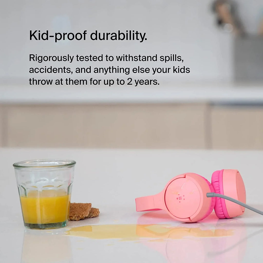 Belkin Soundm Mini - Wired Headphones For Kids With Built-In rophone (3.55mm Audio Cable) - Kids On-Ear Wired