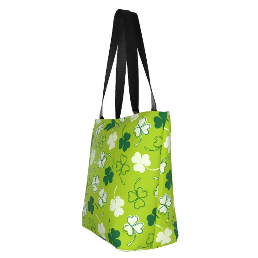 Easygdp St Patrick's Day7 Stylish Canvas Handbag Shoulder Tote Bag, Shopping Bag with Zip, Suitable Buying Groceries, Office, Fitness