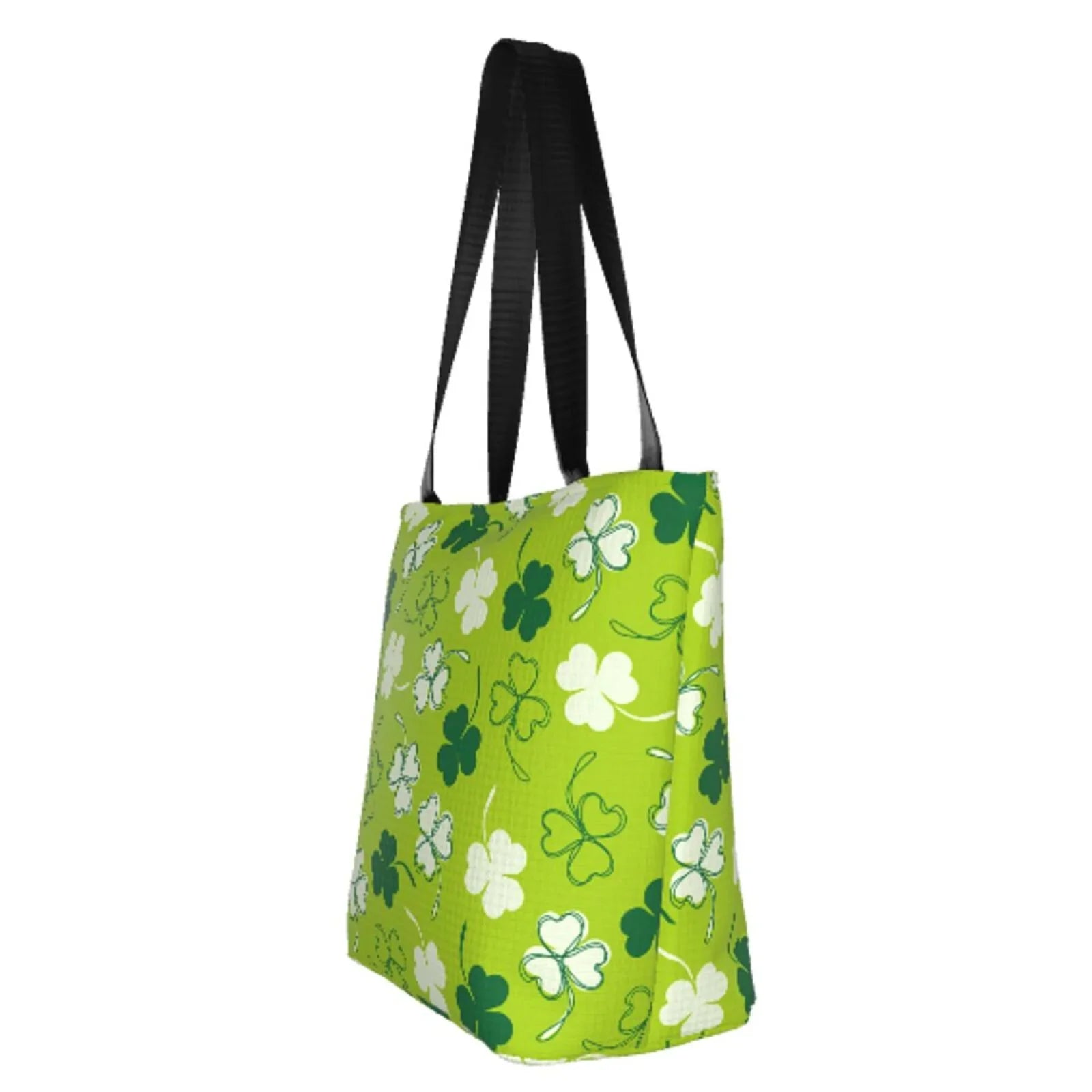 Easygdp St Patrick's Day7 Stylish Canvas Handbag Shoulder Tote Bag, Shopping Bag with Zip, Suitable Buying Groceries, Office, Fitness