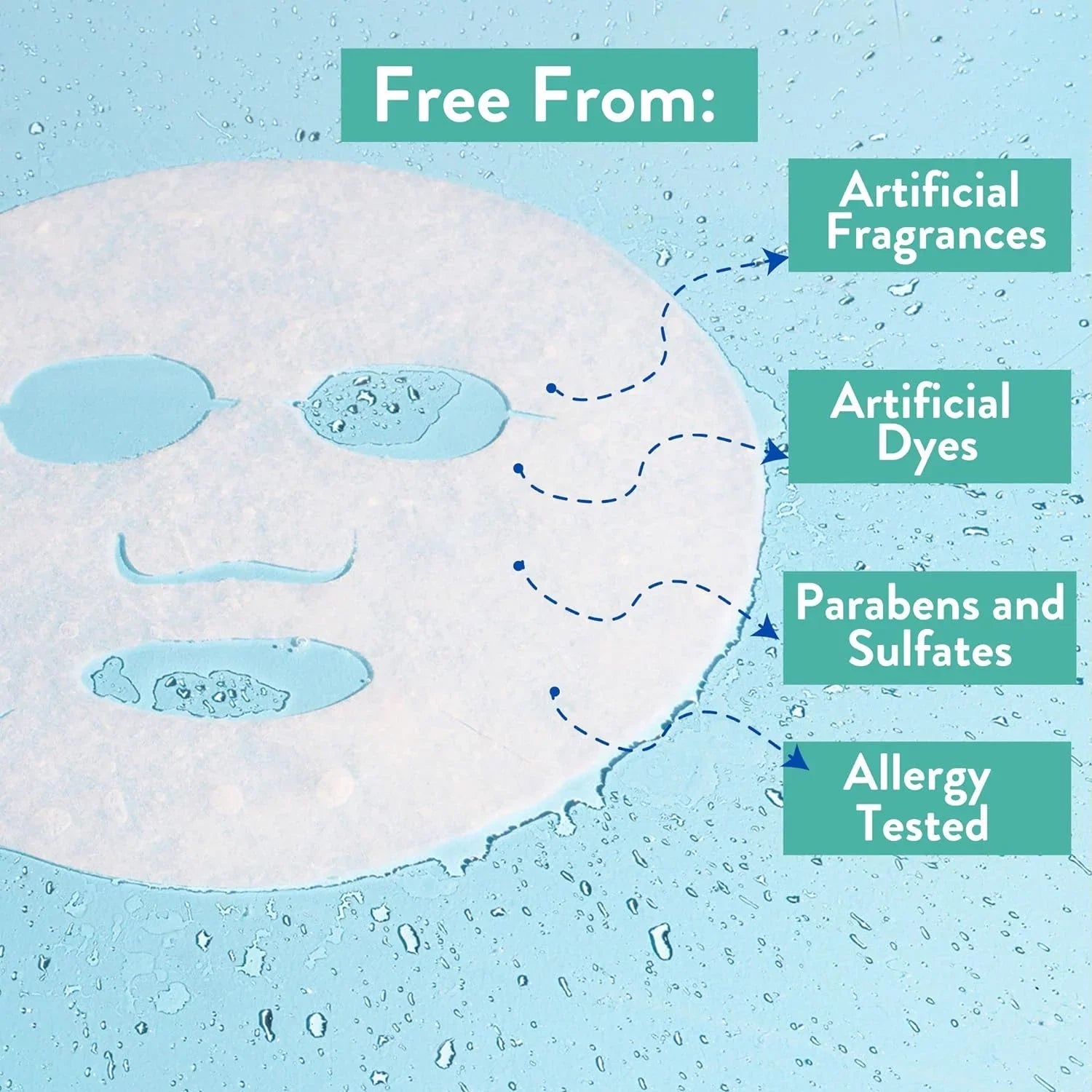 Miss Spa Hydrating Face Sheet Mask with Aloe, Skin Care Women, 4-Pack