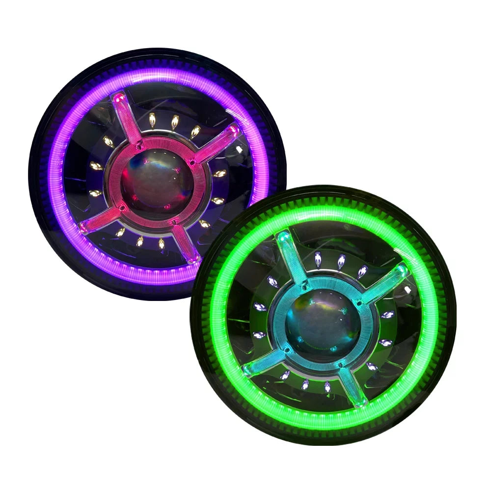 Race Sport RS9JLAAH-RGB 9in adj. Angle Beam 108w headlight w X-HALO For JEEP JL