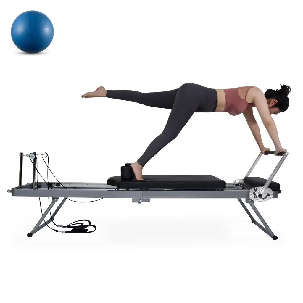Docred Foldable Pilates Remer,Quiet Pilates Remer Workout Machine with Spring Home Gym，Beginners，Up to 300 lbs Weight Capacity