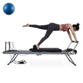 Docred Foldable Pilates Remer,Quiet Pilates Remer Workout Machine with Spring Home Gym，Beginners，Up to 300 lbs Weight Capacity