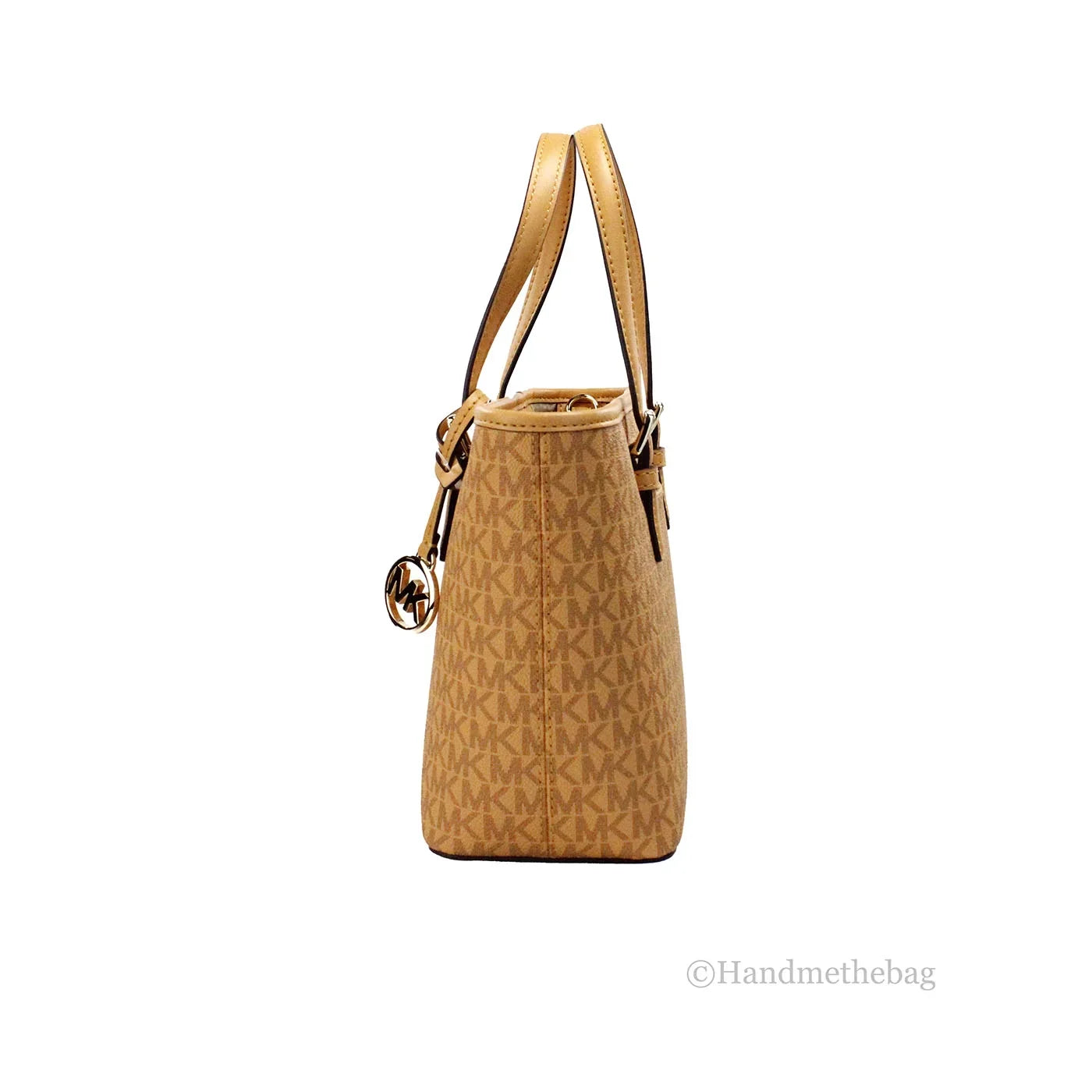 Michael Kors Jet Set Cider PVC Leather XS Carryall Top Zip Tote Bag Purse