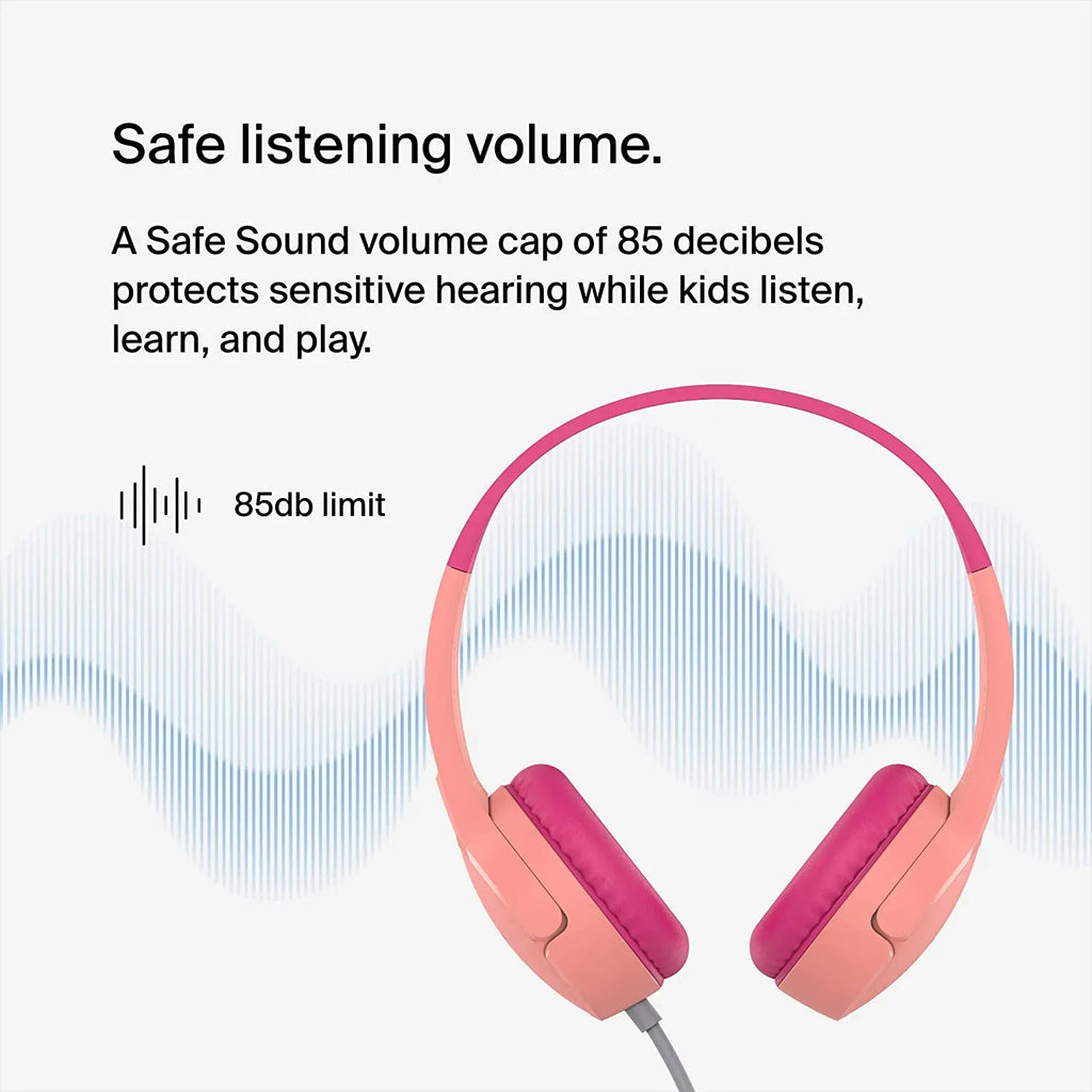 Belkin Soundm Mini - Wired Headphones For Kids With Built-In rophone (3.55mm Audio Cable) - Kids On-Ear Wired