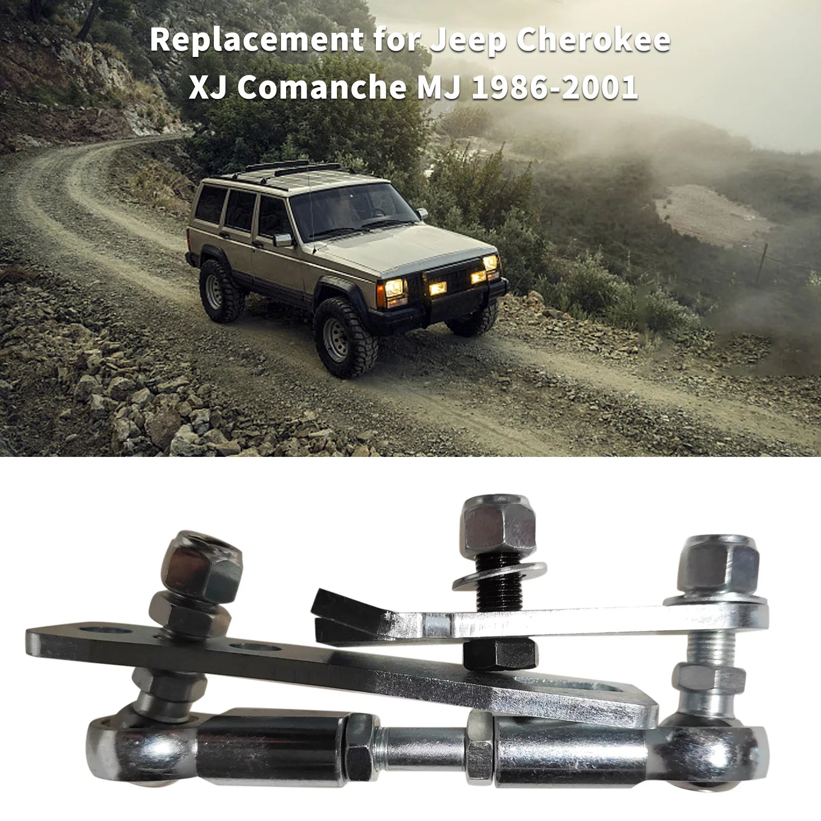 Gecheer Transfer Case Linkage Kit, Stainless Steel Transfer Case Linkage Kit Replacement Jeep Cherokee XJ Comanche MJ 1986-2001