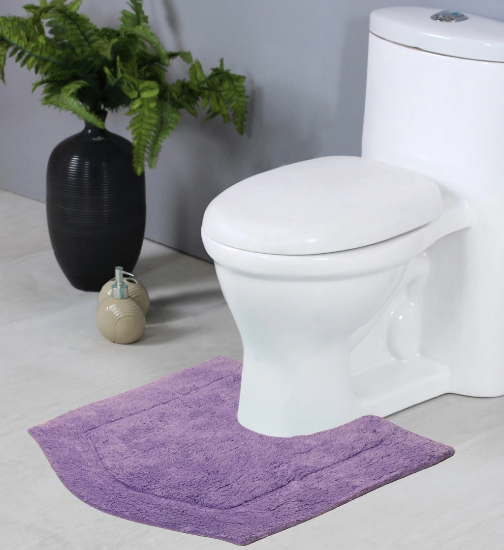 Home Weavers Waterd Collection 100% Cotton Tufted Bath Rug, Extra and Absorbent Bath Rugs, Non-Slip Plush Bath Carpet, Machine Wash Dry, bath rugs Bathroom Floor, 20" x 20" Contour, Purple Rug