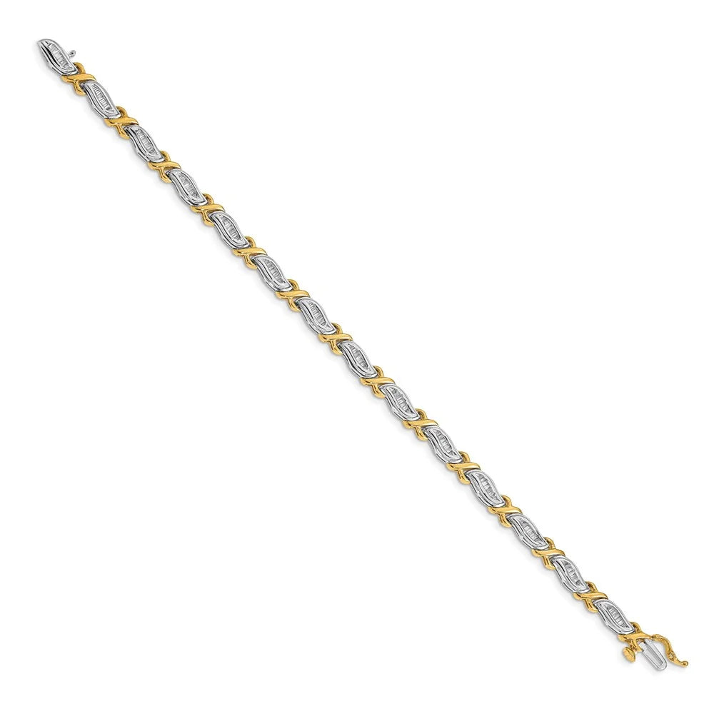 14k Two-Tone 1ct. Baguette Diamond Bracelet QBM4615-100-WYA