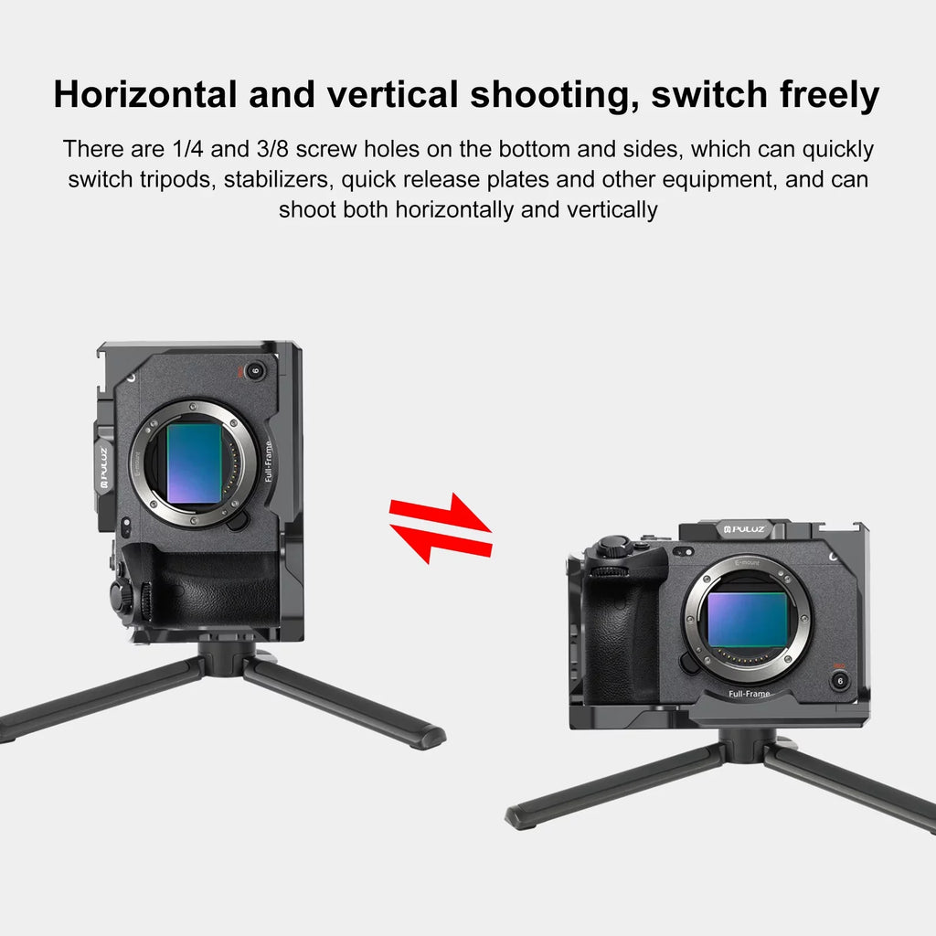For Sony ILME-FX30 / FX3 PULUZ Metal Camera Cage Stabilizer Rig with NOTA Slider(Black)