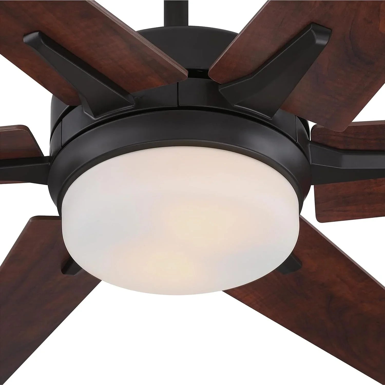 GOURE Lighting 74002B00 Transitional Cayuga, Smart WiFi Ceiling Fan with Amazon Alexa and Google Home with LED Light, Remote Control, 60 Inch, Black-Bronze Finish, Frosted Opal Glass