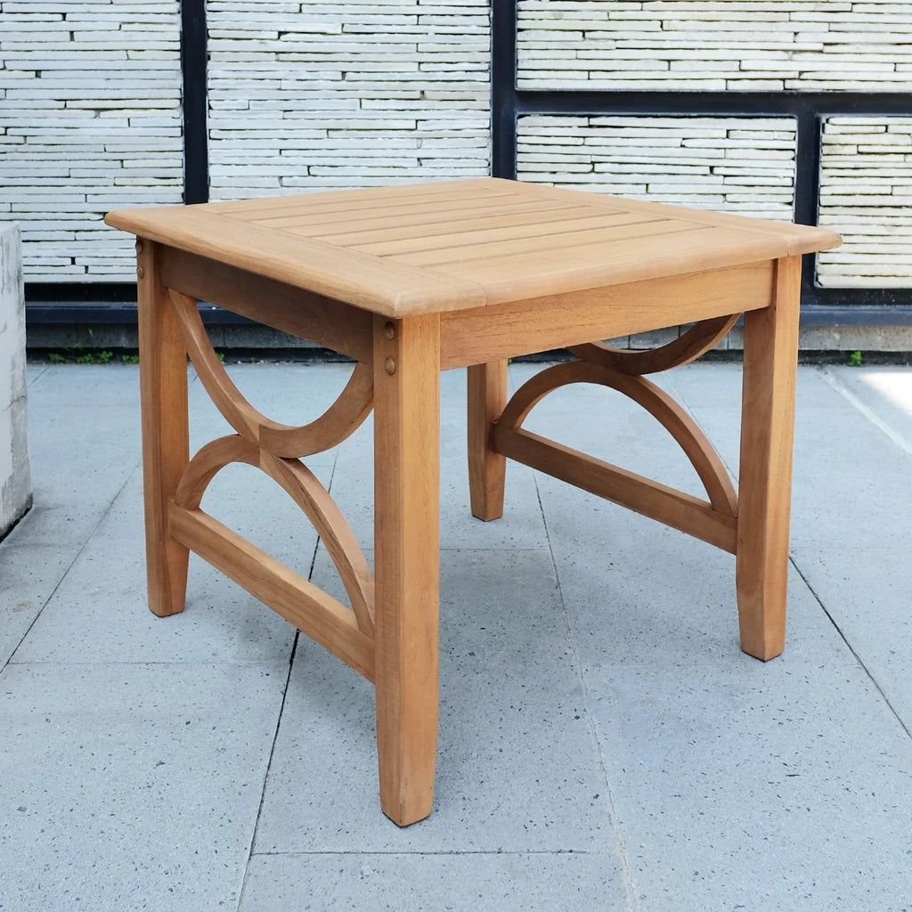 Cambridge Casual Lowell Teak Patio Side Table ed Gray