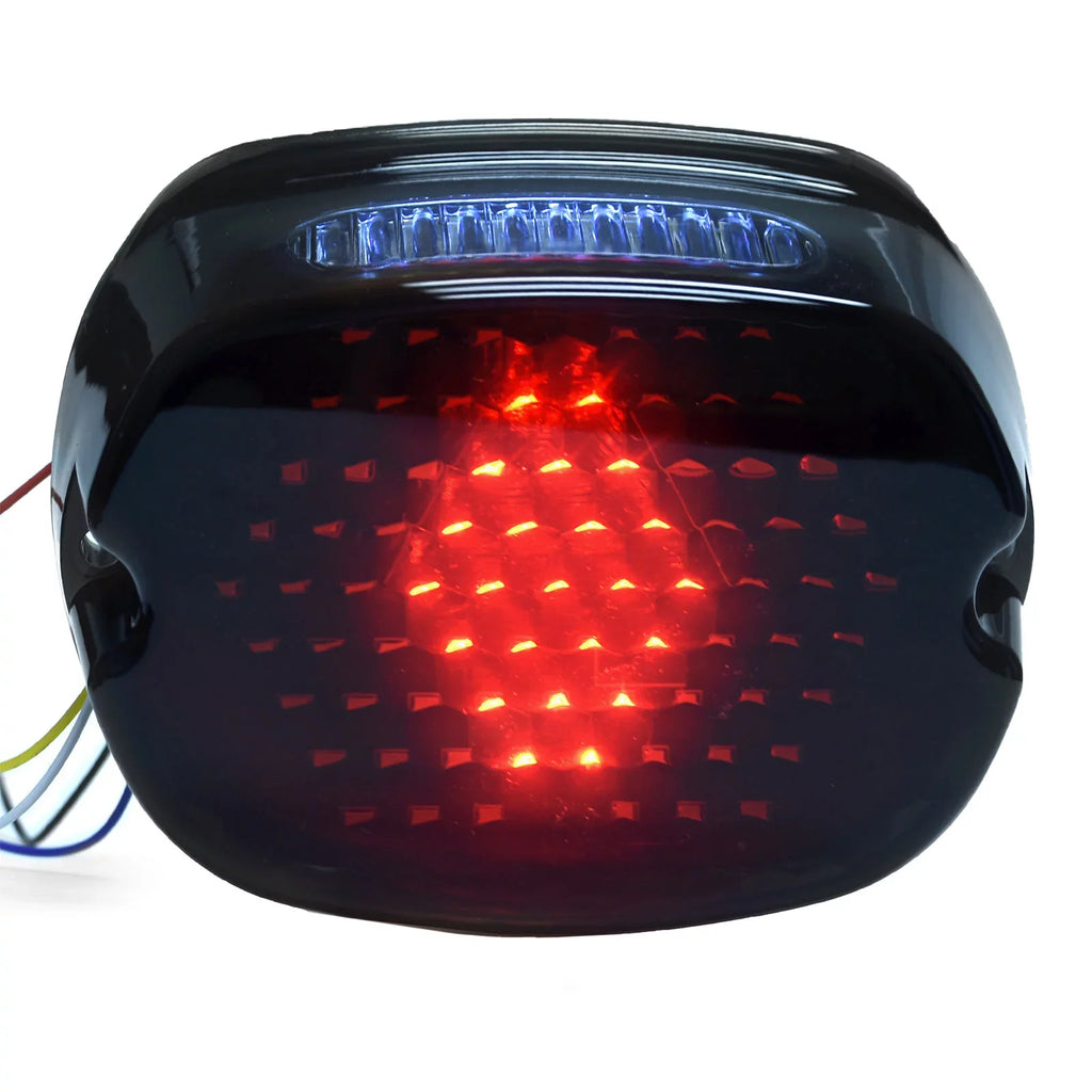 Krator Low Profile Smoke LED Tail Light Turn Signals Brake Light Running Light with Harley Davidson Ultra Classic Electra Glide CVO FLHTCUSE 2006-2013 - Fits Most 6-1/4" Round Headlights