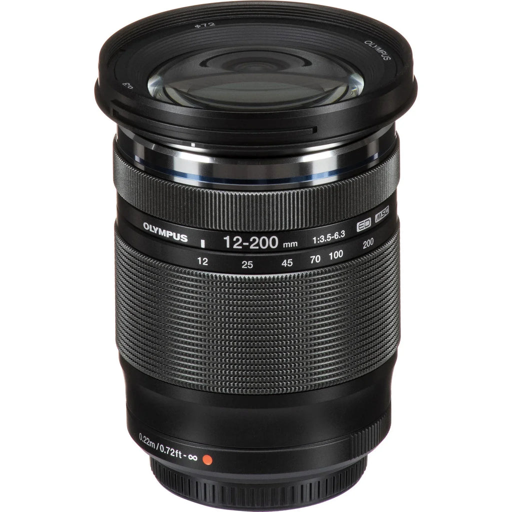 Olympus M.Zuiko Digital ED 12-200mm f/3.5-6.3 Lens +3 Lens Kit + Slave Flash + Tripod - 128GB Accessory Bundle