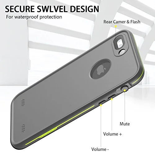 iPhone 8 Plus & 7 Plus Waterproof Case - Underwater Snowproof Dirtproof Shockproof Shield