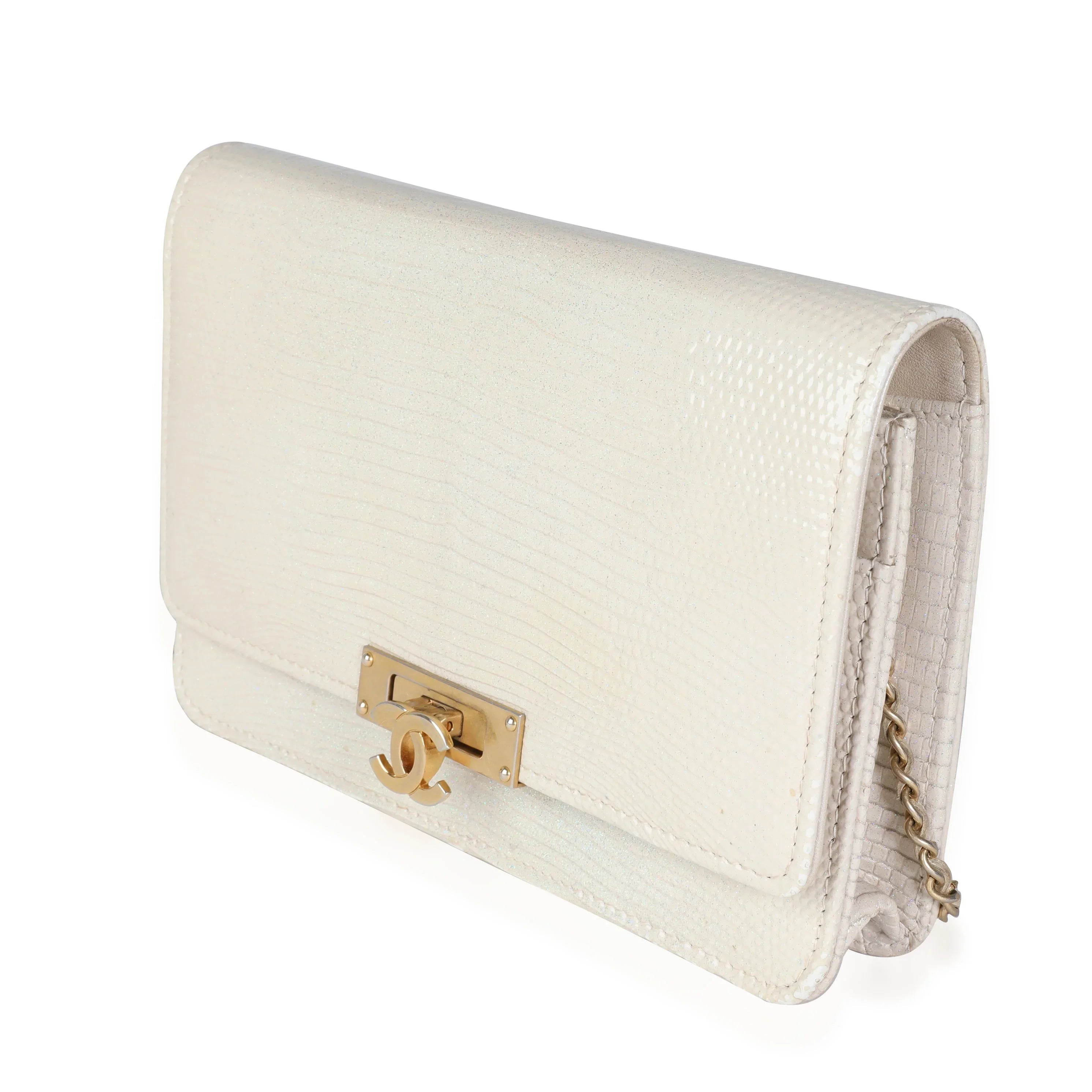 Chanel Gold Metallic Lizard Golden Class Wallet on Chain Pre-Owned