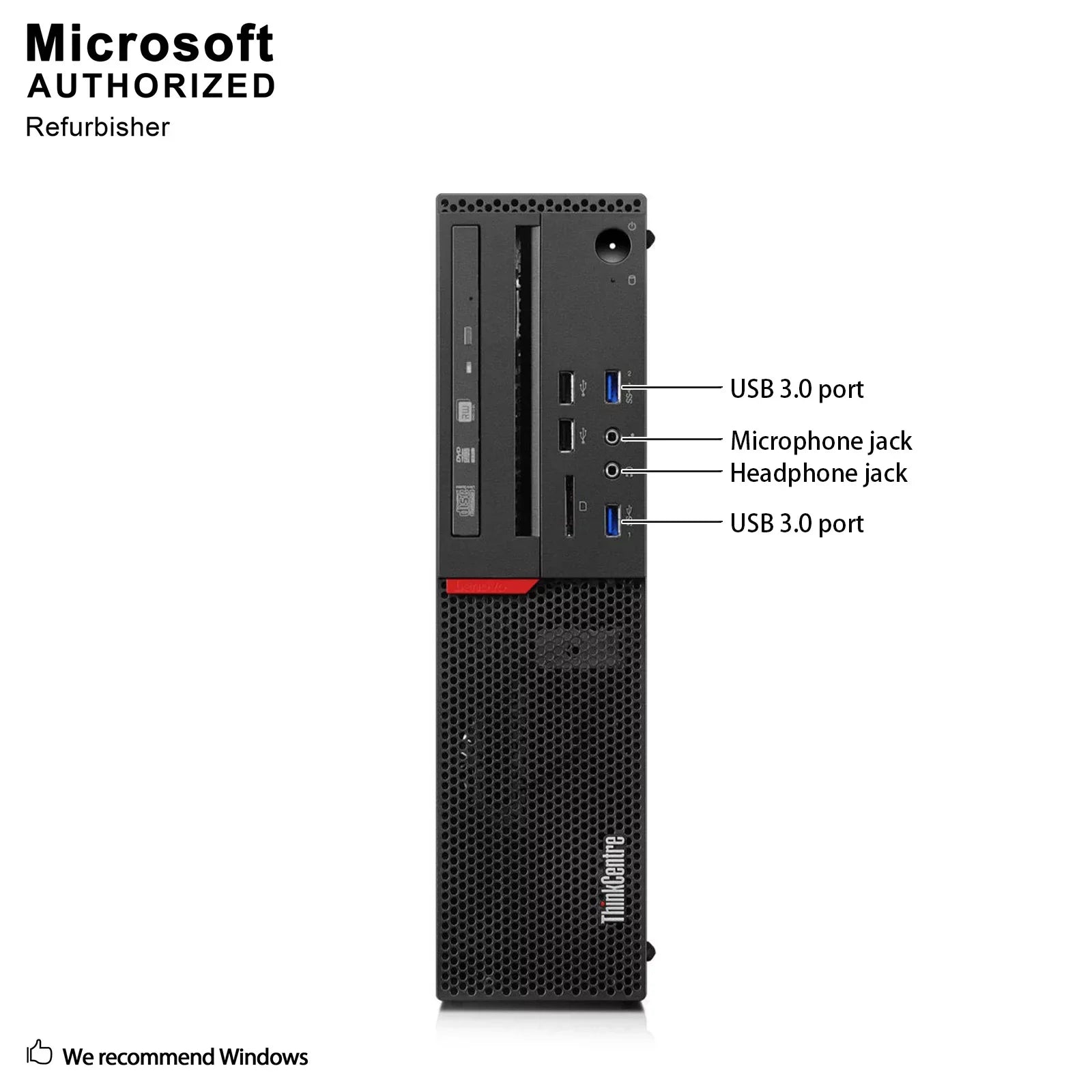 Lenovo ThinkCentre M800 SFF High Permance Desktop Computer, Intel Quad Core i5-6400 up to 3.3GHz, 8G DDR4, 512G SSD, DVD, WiFi, BT, 4K Support, DP, VGA, Win10 Pro 64 En/Sp/Fr Used Grade A