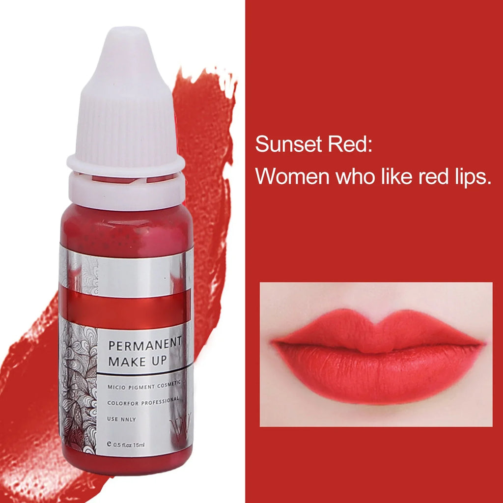 120ml Makeup Tattoo Ink Semi Permanent Lip Microblading Pigment Color 8pcs