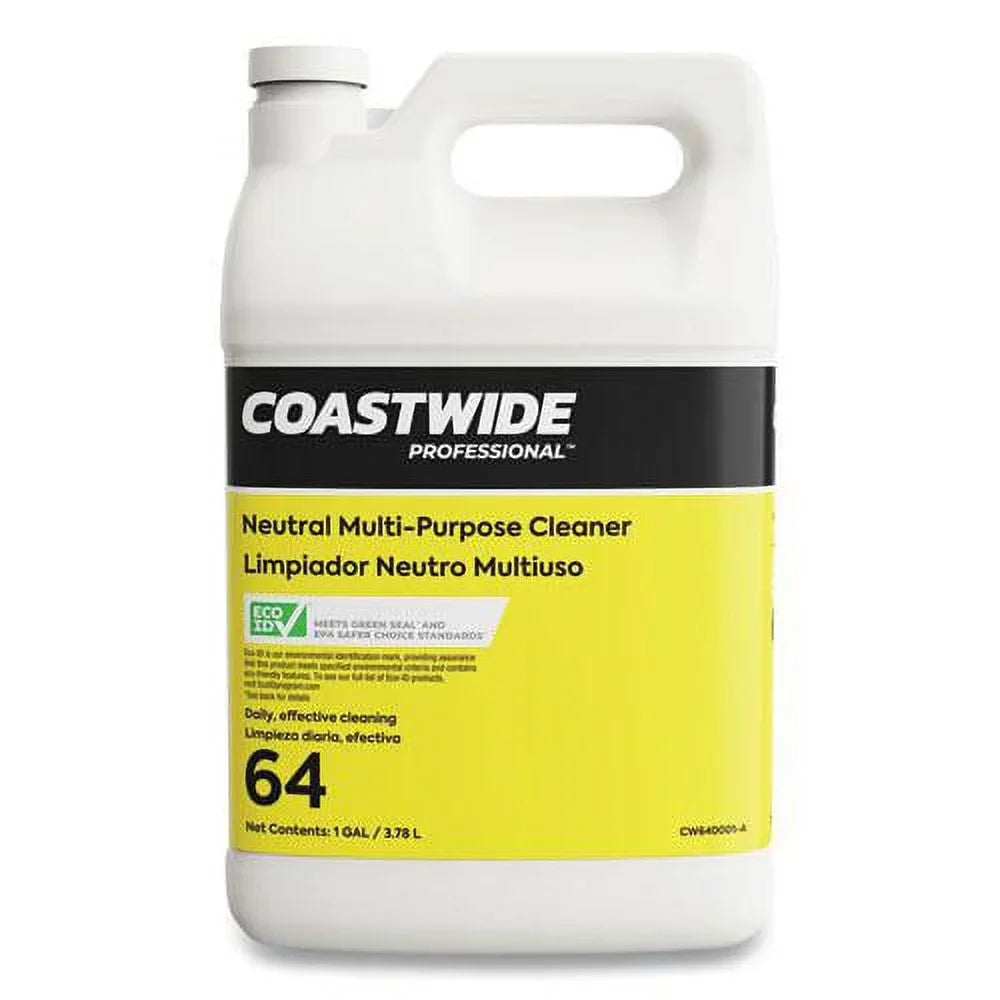 Coastwide Professional CW640001-A Neutral Multi-purpose Cleaner 64 Eco-id Concentrate, Citrus Scent, 1 Gal Bottle, 4/carton