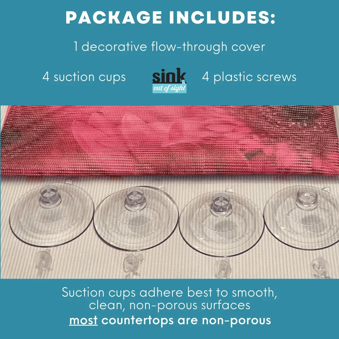 Sink Out of Sight- Home Décor Kitchen Sink Wrap Hot/Cold Liquids and Debris Pass Through Coating 2 Adjustable Sizes. Design: Cheerful Daisies Size: Double Sink 39.5" x 20" SK2-CD