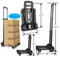 siisll Big Capacity Heavy Duty Folding Hand Truck Luggage Cart Moving Lightweight Utility Cart Luggage Folding Cart with Wheels Collapsible Platm Cart Home, Office and Travel Use. Black