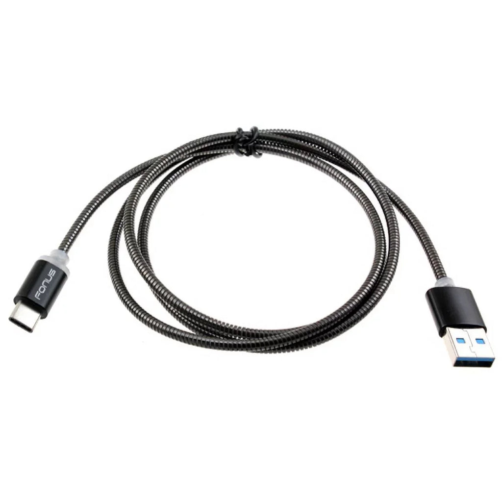 Type-C 3ft Metal USB Cable w USB Port Fast 18W Car Charger G4M Samsung Galaxy Tab S3 9.7 S9 Plus, S8+ S8, S10e S10 Plus active 5G Note 9 8 10 Plus A9 A50 A20 A10e - Sonim XP8 XP3